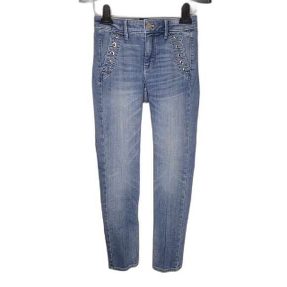 WHBM High Rise Everyday Soft Denim Grommet Pocket Slim Jeans - Picture 1 of 5